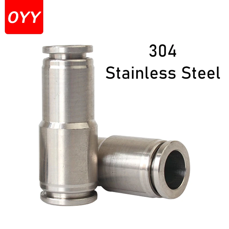 

10PCS 304 Stainless Steel Reducer Straight Fittings Trachea Quick Connector PG8-6/10-8/12-6 Pneumatic Fittings