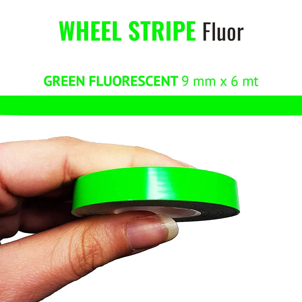 Wheel Stripe adhesive strips Fluo for motorcycle wheels, 9 mm