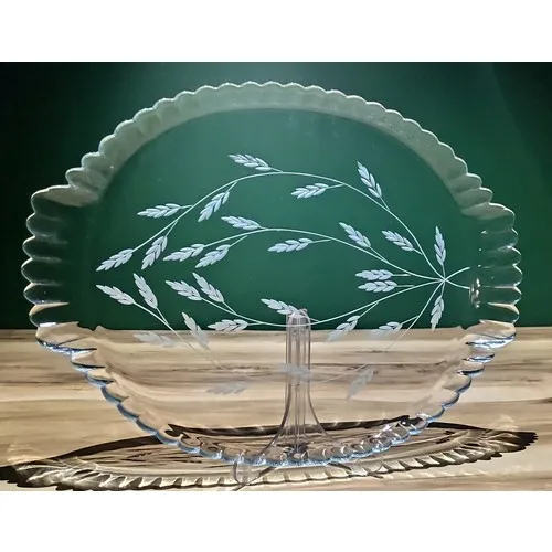 DOLBOVI Decocıa Oval Glass Tea Tray Shoot Patterned Embroidered glass saucer tray set  tray serving  tray tea set tea tray tea table trays decorative  food tray gold tray trays mirror tray plateau glass tray serving bo