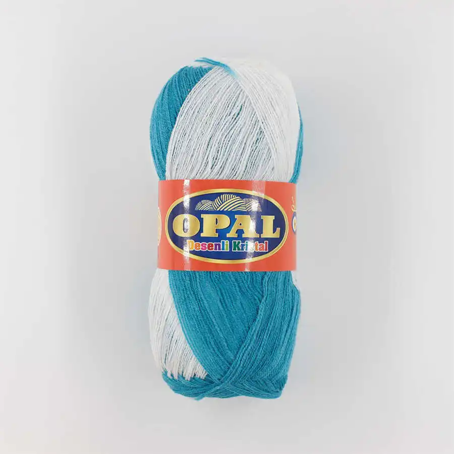 Acrylic Knitted Yarn - 17 Color Options - 435 Meters (100gr) - Opal Desenli Kristal - Accessory Materials - Fiber - Shawls - Scarves - Cardigan -