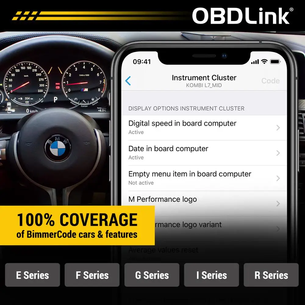 OBDLink CX -Designed For Bimmercode Bluetooth 5.1 BLE OBD2 Adapter Works with iPhone/iOS & Android, Car Coding, OBD II