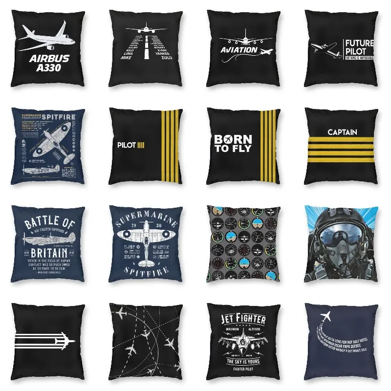 Airbus A330 Cushion Cover Printing Aviation Airplane Pilot Aviator Throw Pillow Case for Sofa Custom Pillowcase Decoration