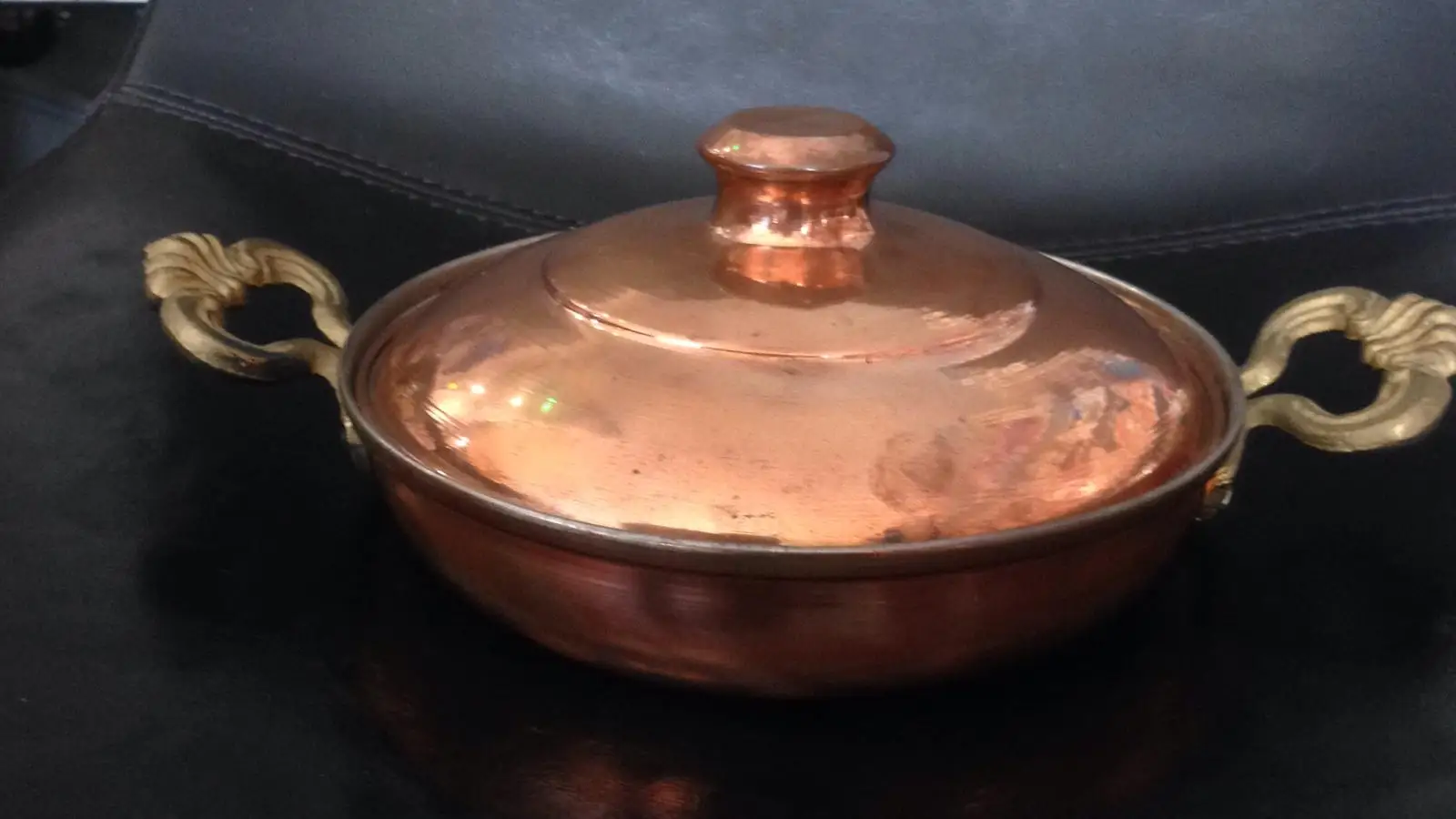 Copper Tin Pan, Copper Egg Pan (493), Copper Egg And Cooking Pan With Lid Handy 17cm Embers Made In Turkey Menemen copper contai