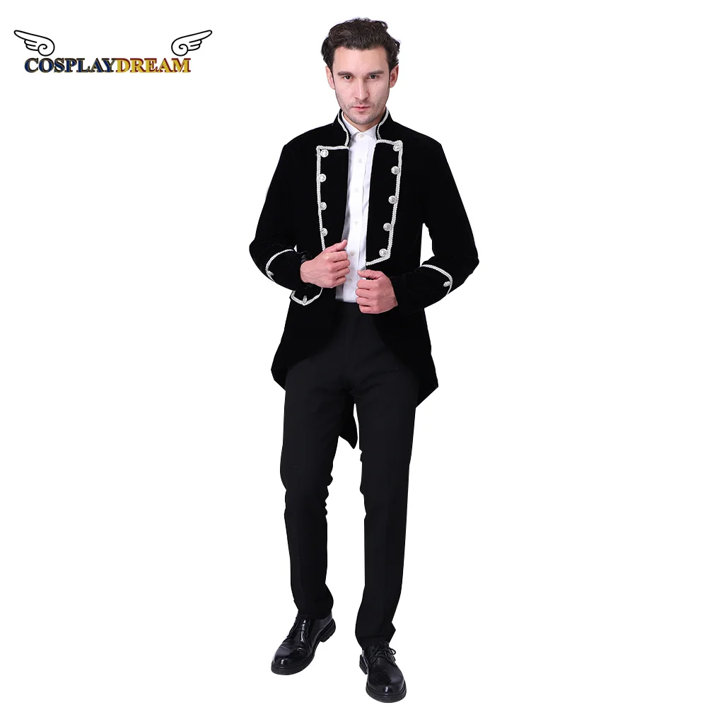 

Cosplaydream Medieval Renaissance Halloween Europe Medieval Romeo Stage Tuxedo Party Men's Top Jacket Coat Cosplay Costume