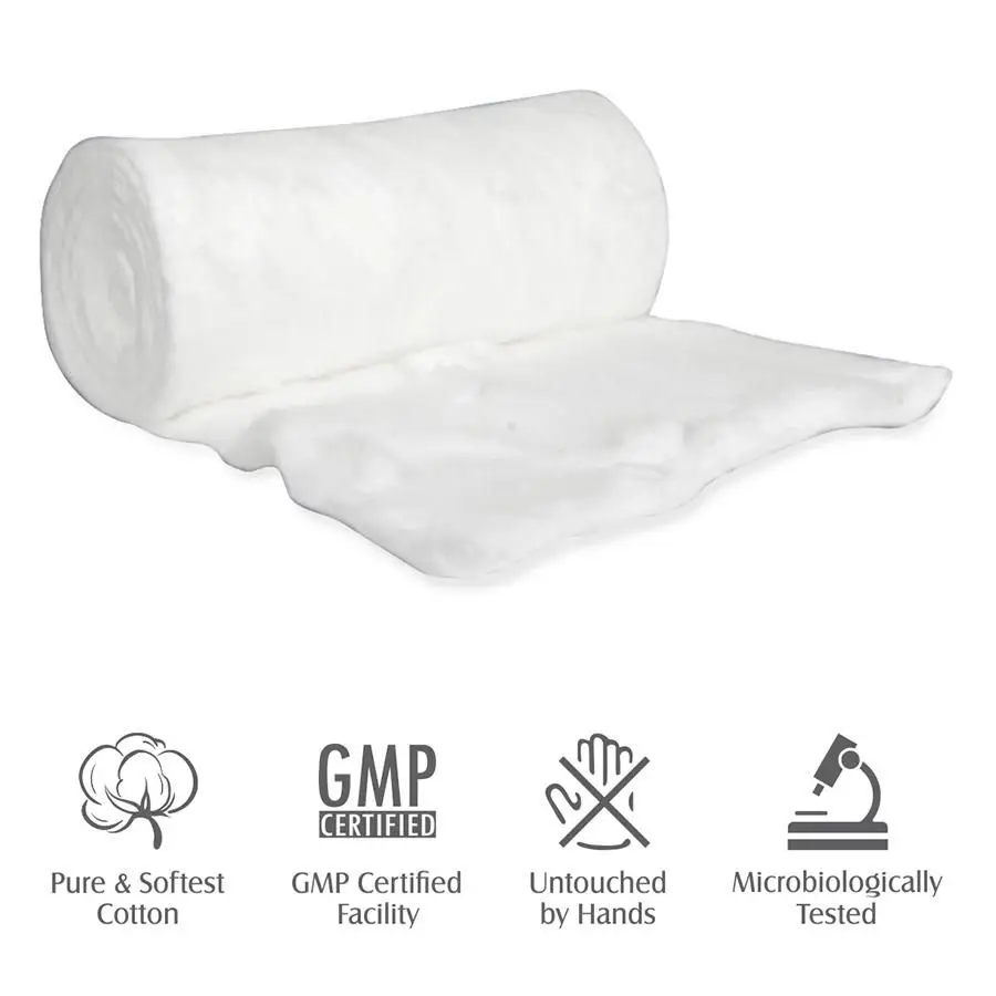 100% Pure Absorbent Cotton Wool Roll 1000g. Multi-Purpose Use Baby Skin Care Cleaning Makeup Home Medical Use