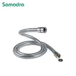SAMODRA-manguera de ducha de 1,25 m, manguera de ducha de acero inoxidable cromada de gran diámetro de 10mm, repuesto a prueba de fugas y antiarrugas