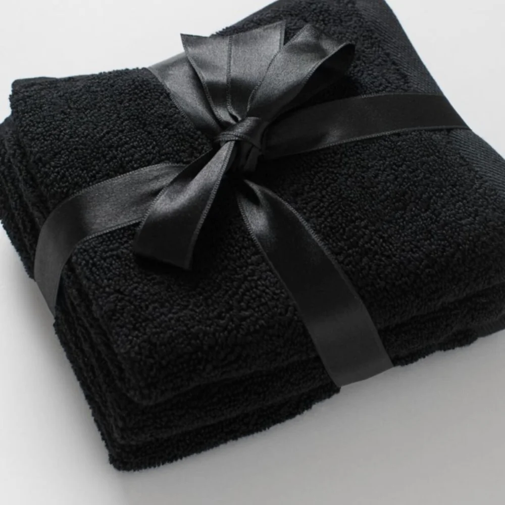 Pure Turkish Cotton %100 6 Pcs 30x30 Cm Super Absorbent Hand Towel Set Soft 2021 Elite Black East West Home Textile