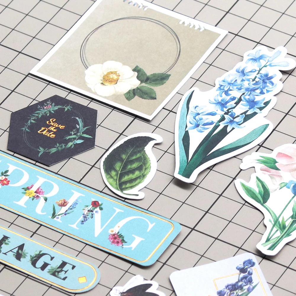 Creative Path 142 Stück Hazy Mirage Scrapbooking Stanzformen Frühlingsblumen Folienpapier Stanzformen Ephemera Verzierungen für Journaling – Detail 8
