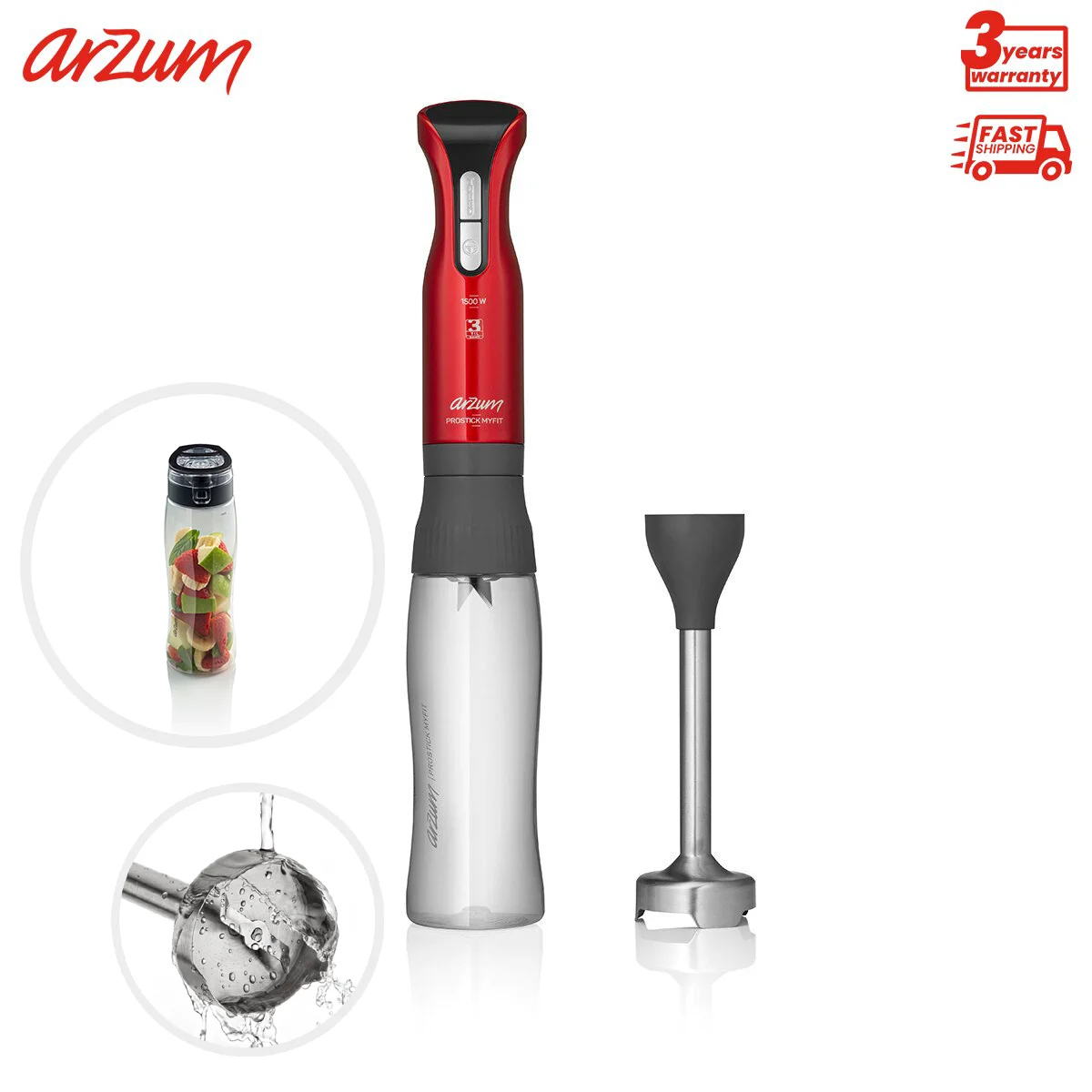 Arzum prostick myfit smoothie mão liquidificador conjunto elétrico portátil com lâminas de aço inoxidável cozinha ferramentas preparação alimentos