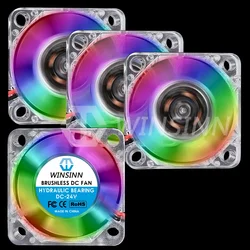 WINSINN 3010 30mm RGB Fan Color Led DC 5V 12V 24V Hydraulic Bearing Brushless Cooling 30x10mm 2PIN [4-Pack]
