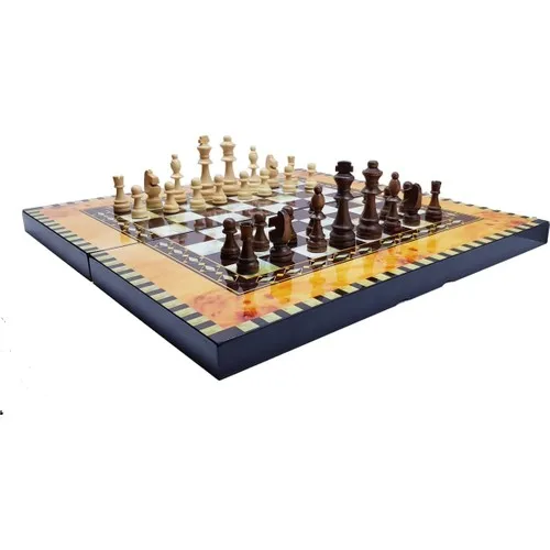 Star 2 Si Together Backgammon and Chess Set Wooden Figure (Large)