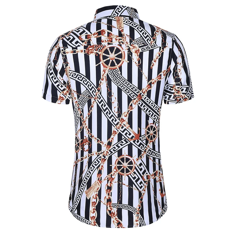 Casual Shirt Men Summer New Arrival Personality Printed Short Sleeve Shirts Mens Fashion Big Size Business Office Shirt 6XL 7XL