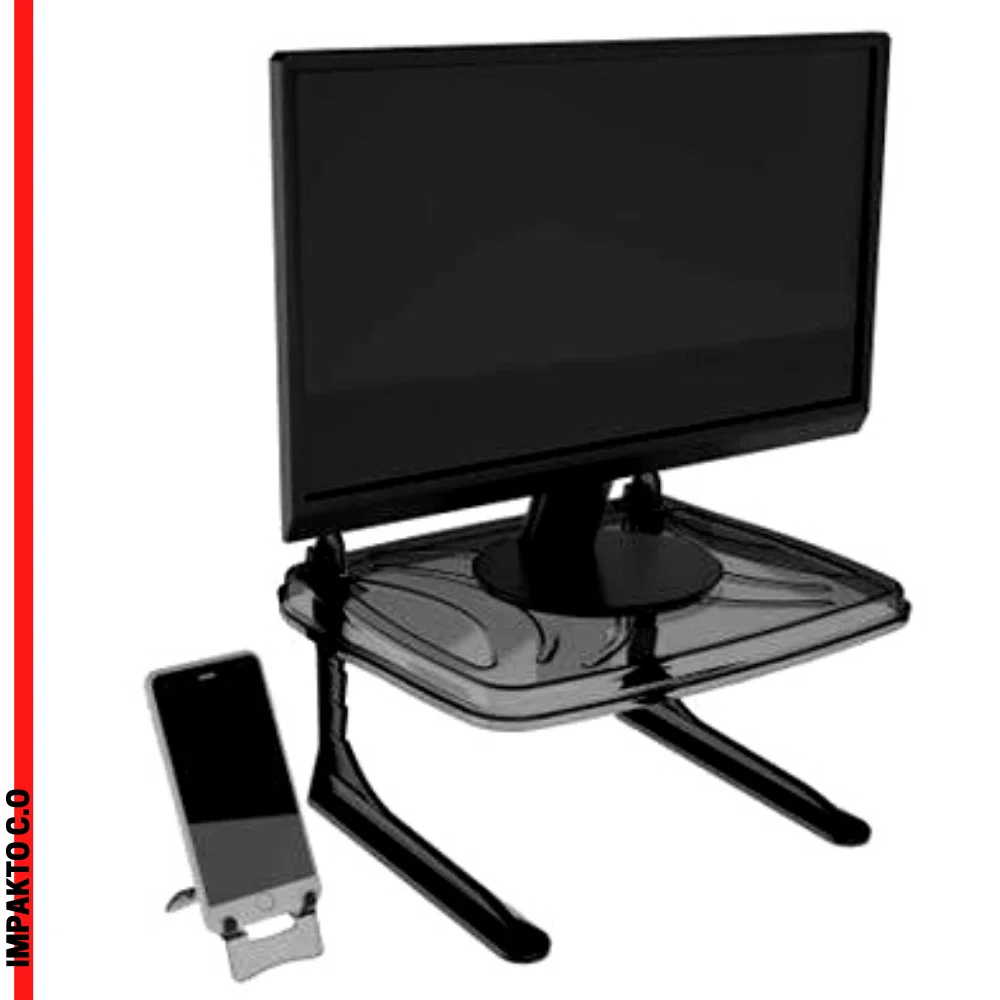 Monitor Support with Mobile Phone Holder and Adjustable Pen Support Reliza