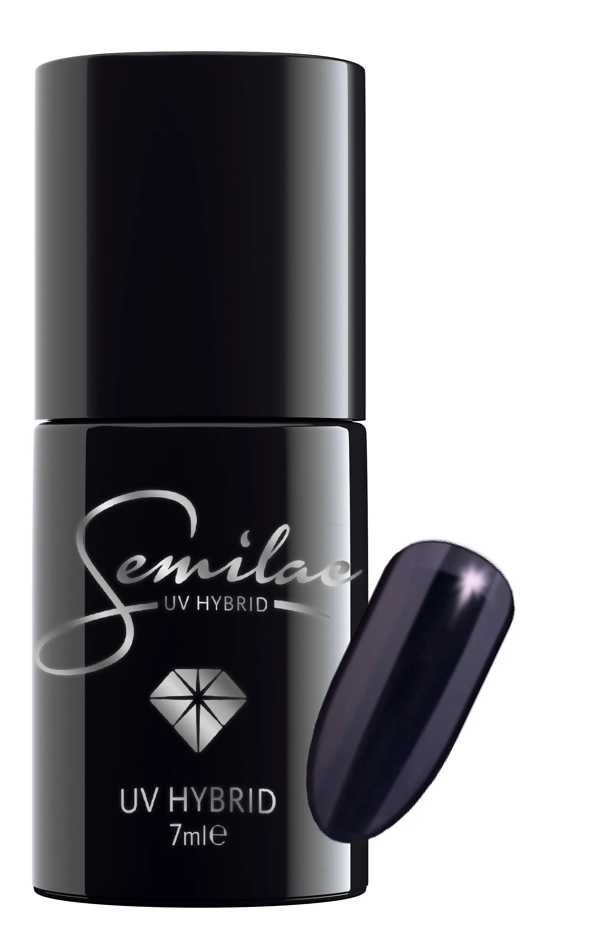 Semilac Black Plum 089 semi-permanent cover, UV hybrid nail polish texture Gel