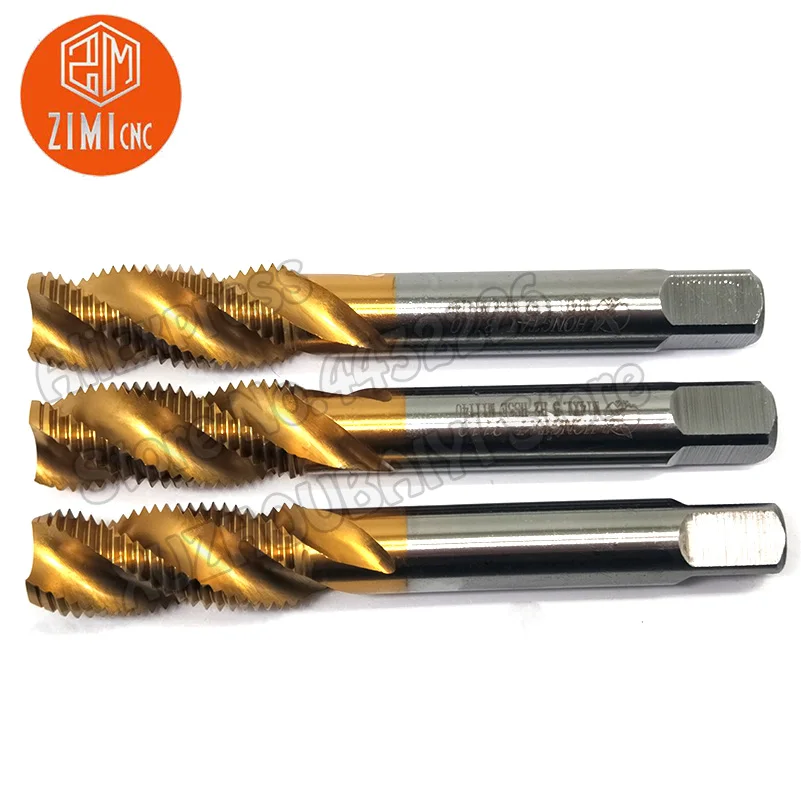 Tap Drill M14 * 1.5 rubinetto a spirale placcato in titanio lavorazione acciaio inossidabile 1.5mm strumento di filettatura filettatura rubinetto vite filettatura HSS maschiatura
