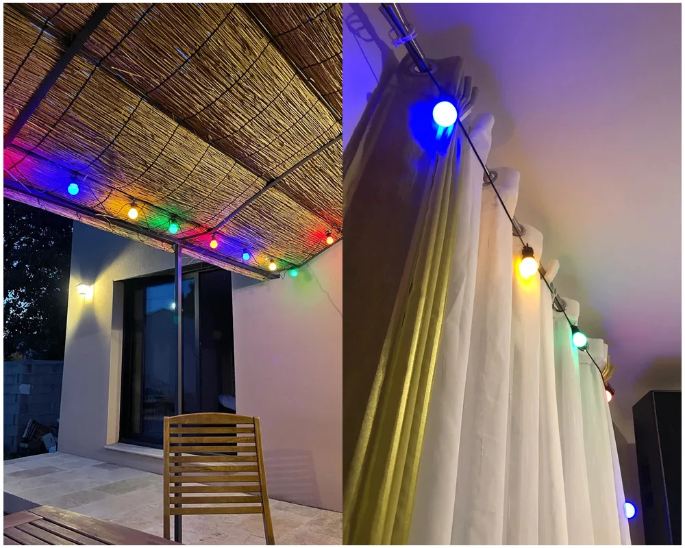 IP65 LED Globe G50 Multicolor Bulb String Connectable Outdoor Colorful String Lights For Decorative Wedding Christmas Garland