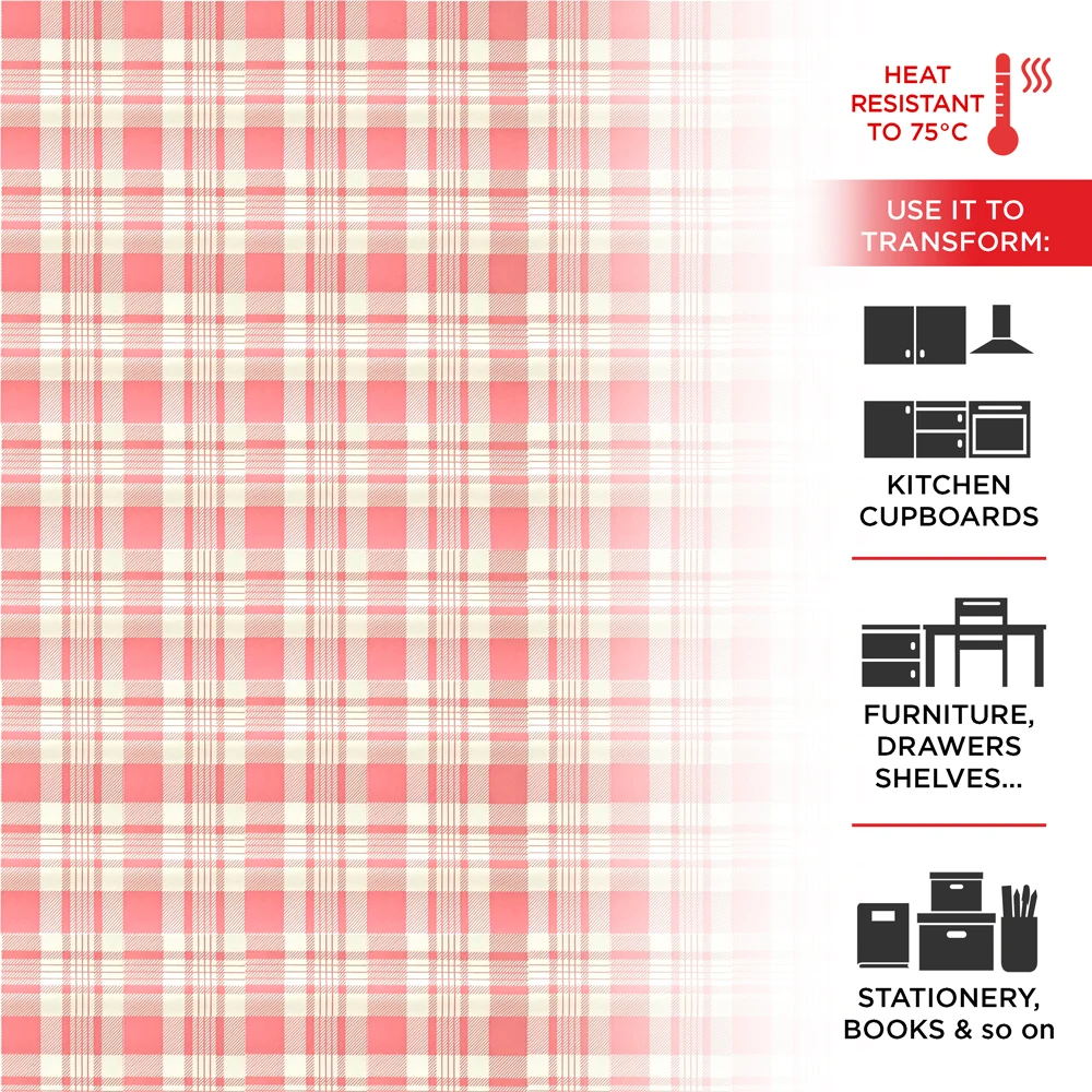 Adhesive film for furniture effect fancy plaid 45 cm x 0,95 mt