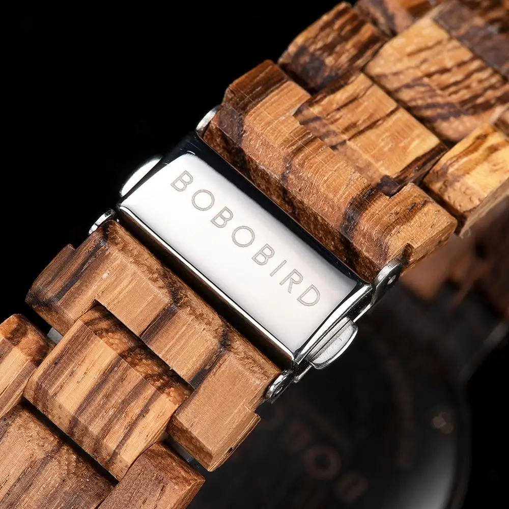 BOBO BIRD-reloj analógico de madera para hombre, accesorio de pulsera de cuarzo resistente al agua con calendario semanal, complemento masculino de