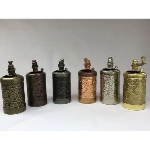 Traditional Handmade Grinder Antique Ottoman Style Decorative Tiny Zinc Alloy Metal Sleeve Mechanical Mill Rock Salt Spices Grinder