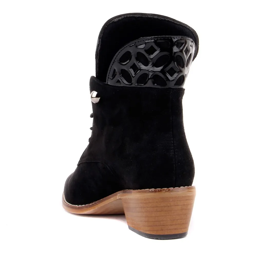 Moxee-botas femininas de camurça preta