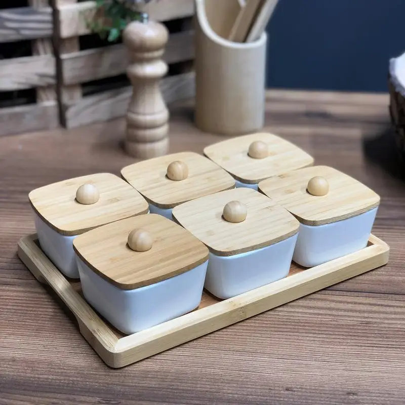 Bambum Lalin-13 Piece Bamboo Lid Breakfast Set