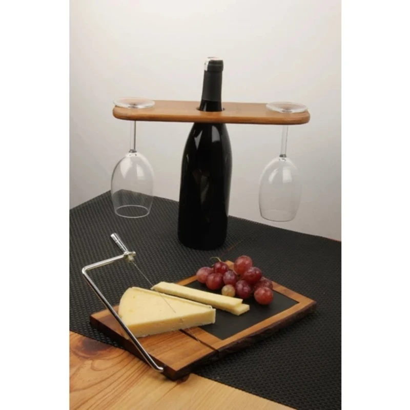 AN7 Globy Specially Designed 4 Piece 2 Person Cheese Plate Wine Service Presentation Set