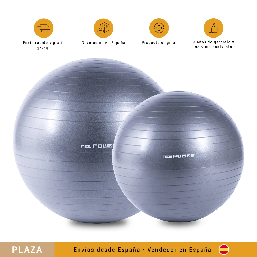 NEWPOWER Fitball exercise ball, anti-puncture and non-slip. Made of PVC. Ideal as a Yoga ball