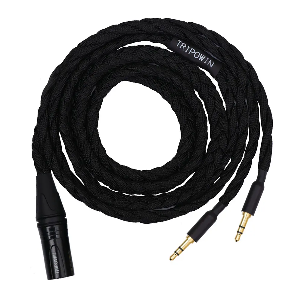 Vorbestellung Tripowin GranVia 26AWG 36 Stränge x 4-adriges handgefertigtes Kopfhörer-Ersatzkabel für HD650 HD580 HD800 ANANDA Schwarz – Detail 13