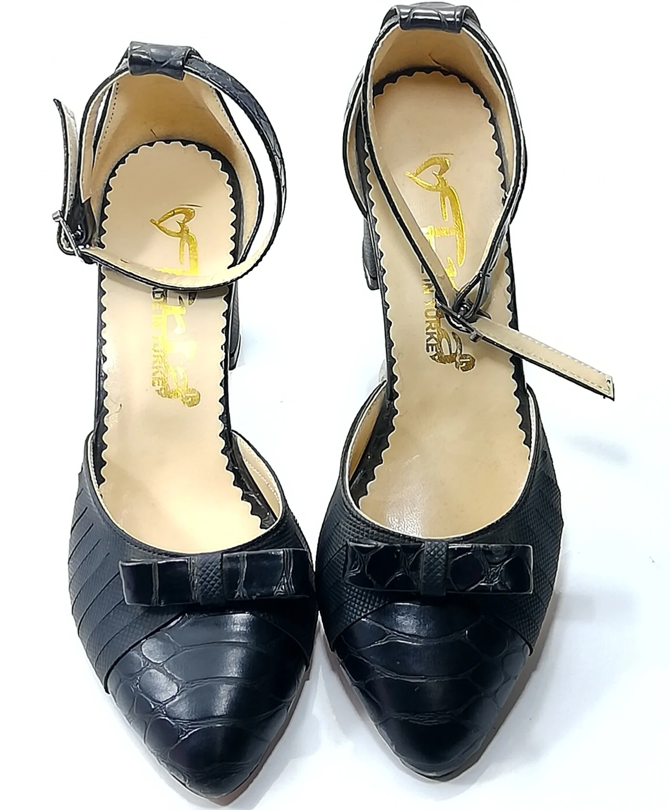 WOMEN'S BLACK CASUAL SHOES. 7 CM HEEL HEIGHT. HEELED SHOES. WEDDING. OFFICE. SPECIAL DAYS. NEW SEASON. LUXURIOUS QUALITY