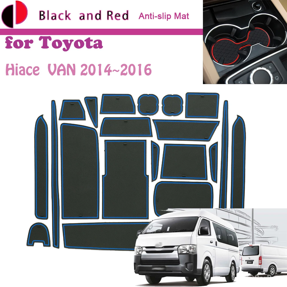 

Rubber Door Groove Mat for Toyota Hiace RegiusAce VAN WIDE 2014 2015 2016 Cup Cushion Gate Storage Slot Coaster Dust-proof Pad