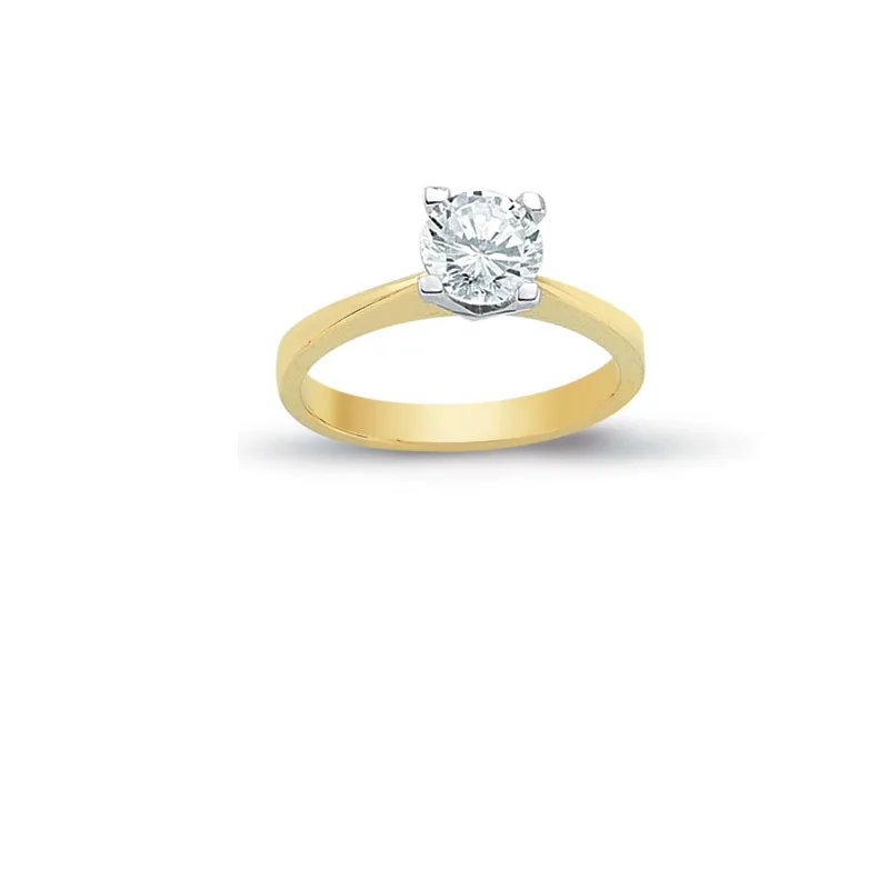 14K Solid Gold Solitaire Elegant Engagement Wedding Ring