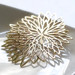 DIY Supply-Laser Cut Solid Brass Finding Flower - Link - 56x44mm (4352C)
