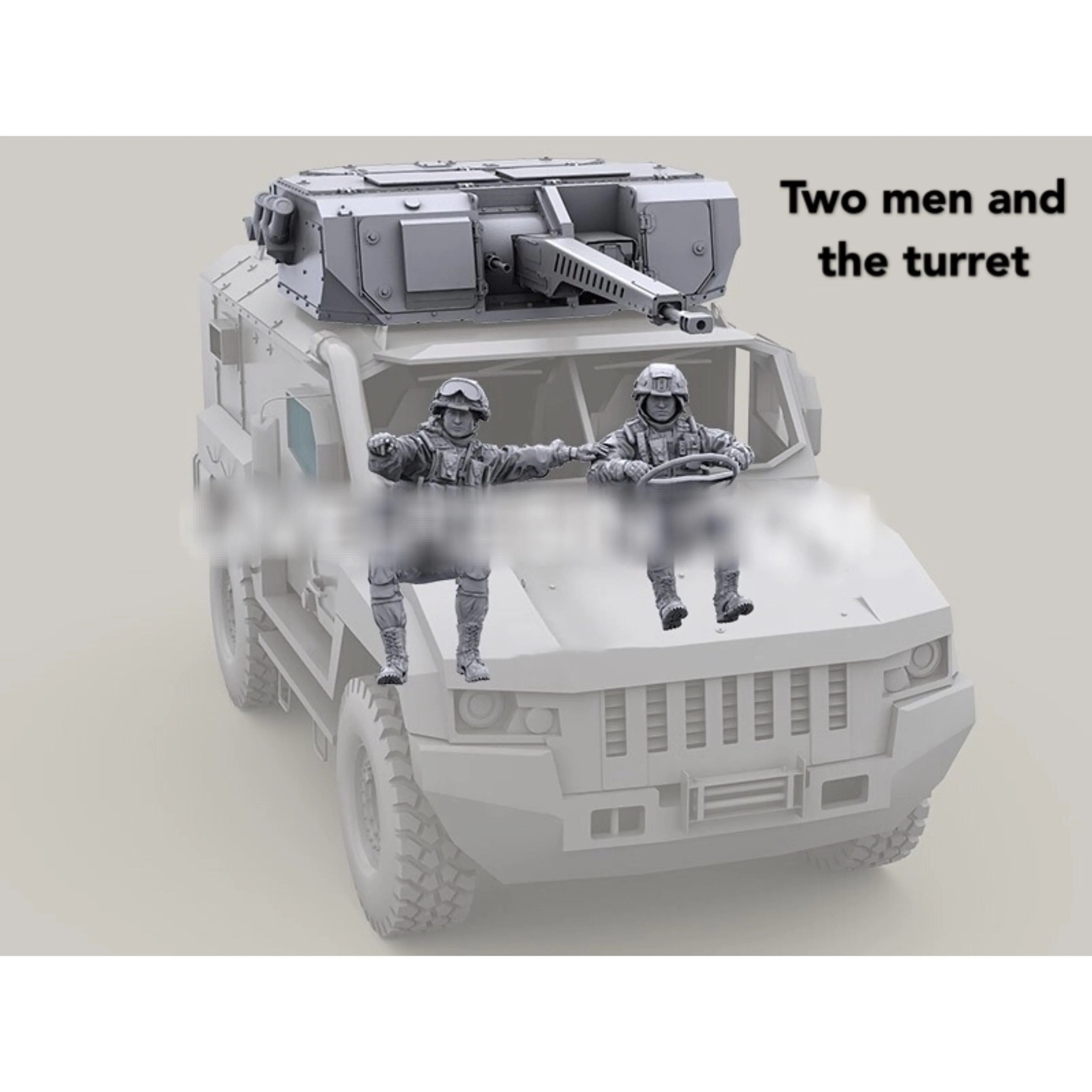 1/35 Resin Model Figure GK，Two men and the turret , No car , Unassembled and unpainted kit