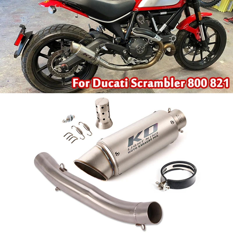 

Exhaust System Muffler DB Killer Pipe Slip On Middle Link Tube Connect Section For Ducati Scrambler 800 821 Classic Monster 797