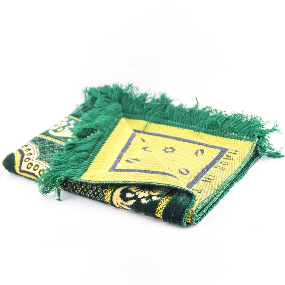 Islamic Thick Velvet Prayer Rug, Arabic Sajjada, Turkish Namazlik Carpet Mat with Multi Colors