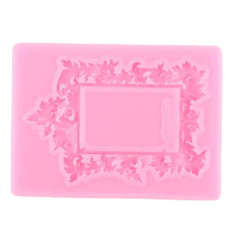 3D Frame Border Silicone Molds Wedding Scroll Relief Cupcake Topper Fondant Cake Decorating Tools Candy Chocolate Gumpaste Mould