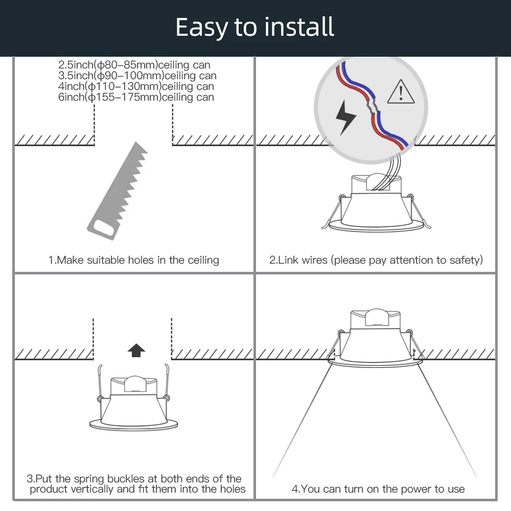 Zemismart Tuya Zigbee LED typu Downlight lampy sufitowe z możliwością przyciemniania Alexa Google Home Siri sterowanie głosem praca z Homekit za