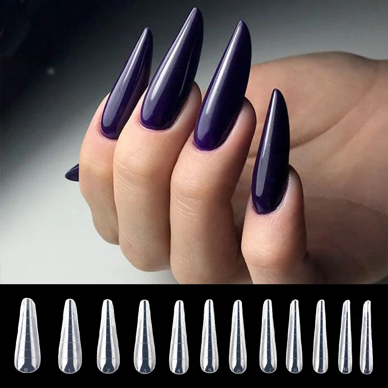 

MSHARE Russian Almond Forms Nails Tips For Nail Extension Building Acrylic Gel Tip 12 Size 120pcs