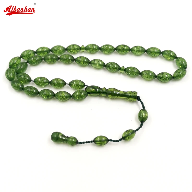 

Profession Tasbih men Green resin muslim Prayer beads 33beads bracelet Mastkha saudi green ramadan eid gifts islamic rosary bead