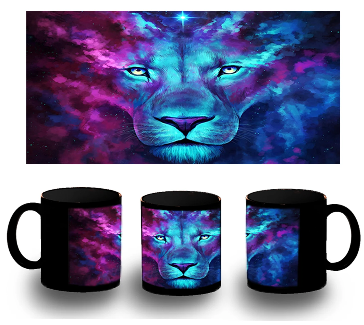 CUP FULLY black LEON MAGICO NEBULA black mug