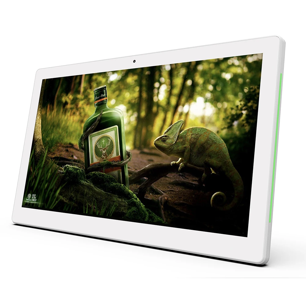 15.6 inch Android PoE Touch Screen display 1920*1080 wall mounted in white/black with LED indicator, VESA, wifi, ethernet.