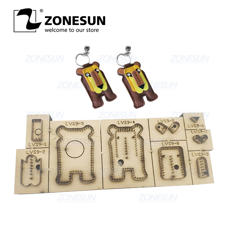 

ZONESUN Custom Lion Leather Key Chain Die Cuts For Handmade Key Ring DIY Hang Decoration Cutting Clicker Die Steel Rule Die