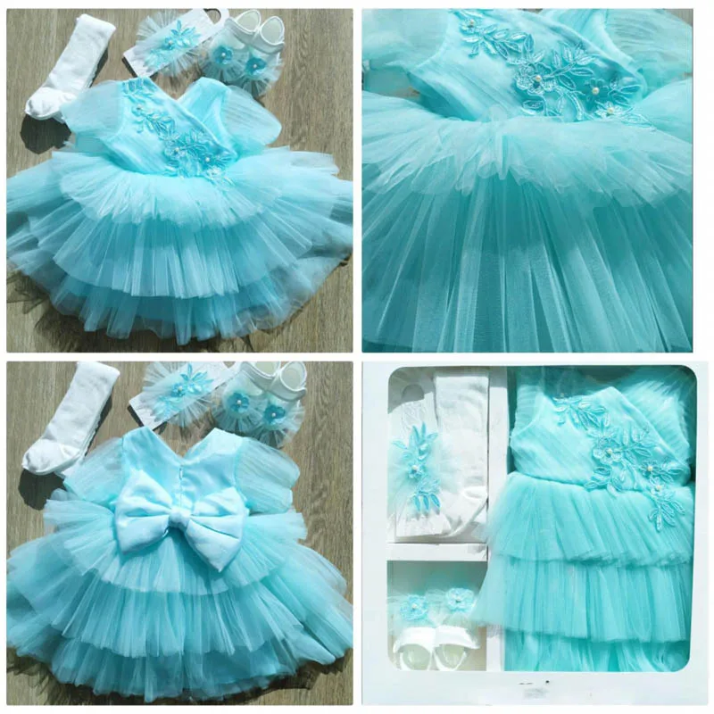 Baby Dress Models New Doğan Wedding Birthday Baptism Tulle Wedding Dress Custom Design Cotton For 3 and 6 Months Sizes 5 piece