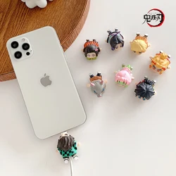 Demon Slayer Phone USB Data Lines Protector Cove Charging Cable Cover Case Anime Action Figures Cartoon Kamado Tanjiro Kids Gift