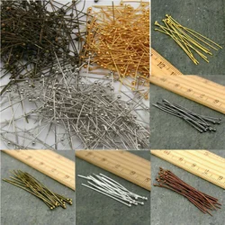 LINSOIR 100pcs/lot Ball Head Pins For Jewelry Making Length 20 25 30 40 50 mm Rhodium Color Diy Pins Findings Dia 0.5mm