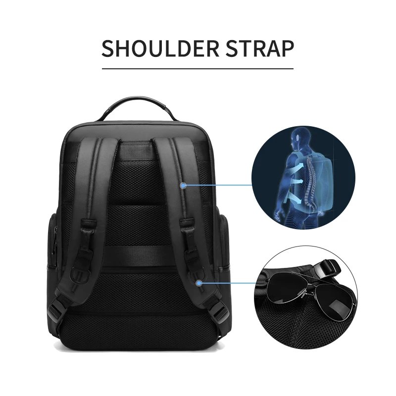 OUTWALK – sac à dos Anti-vol et étanche pour hommes, sacoche pour ordinateur portable 15.6 pouces, sac à bandoulière pour voyage, chargeur USB