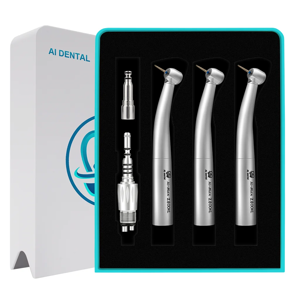 

S3-Z8KCL4 Stainless Steel Miniature Head Air Turbine High Speed Fiber Optic Dental Handpiece 4 Hole K-Coupling Kit