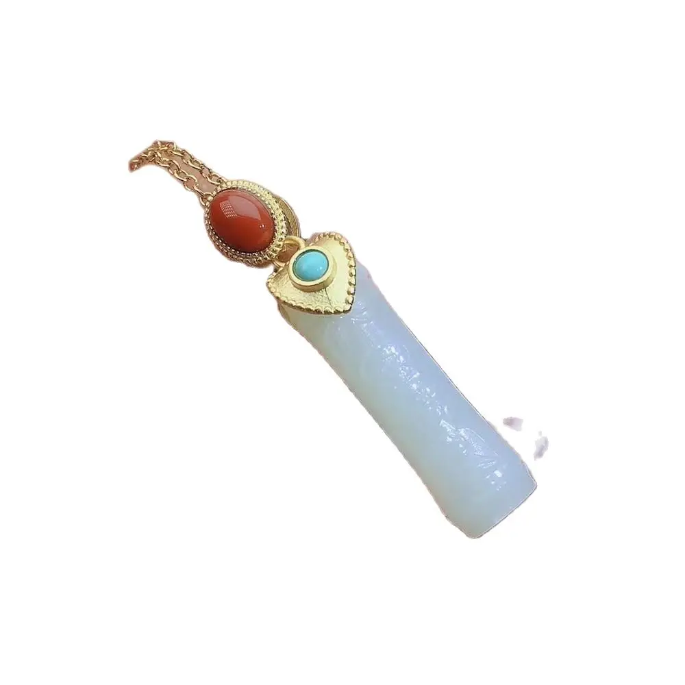 

KJJEAXCMY Fine Jewelry Natural White Jade Agate 925 Sterling Silver Women Pendant Necklace Chain Support Test Trendy