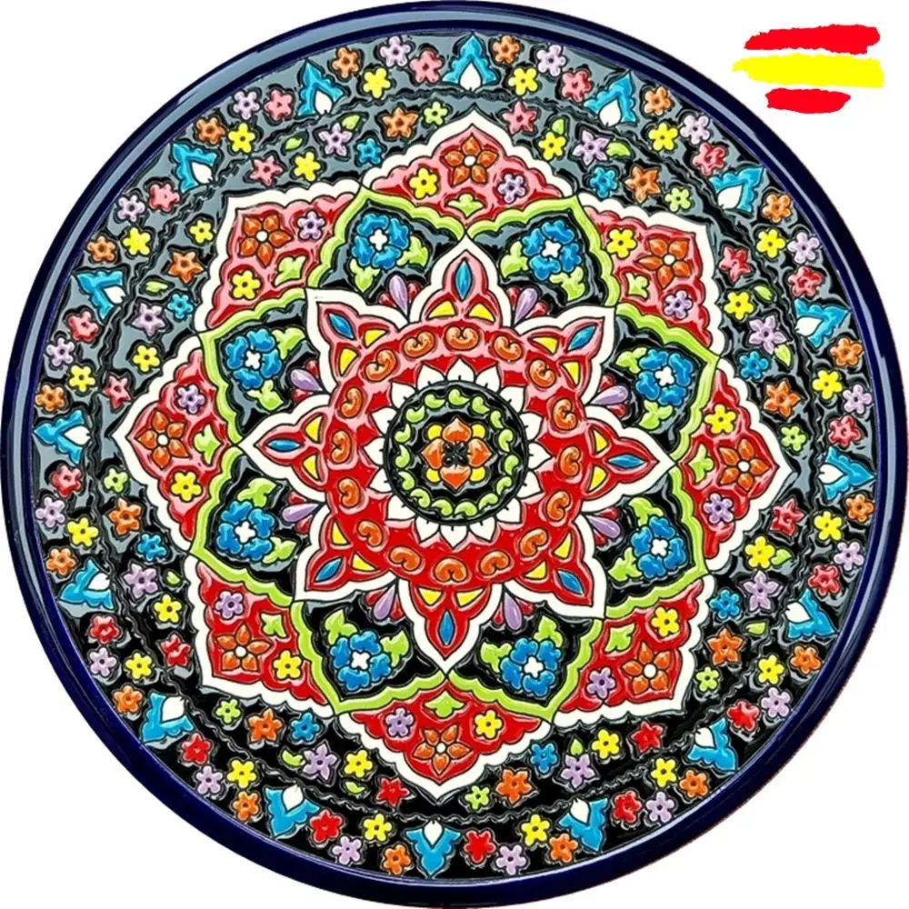 Ceramic plate 29 cm/11.4 inch diameter - Spanish ceramic - enameled up handmade - Made in Spain - MIJASCERAMIC -