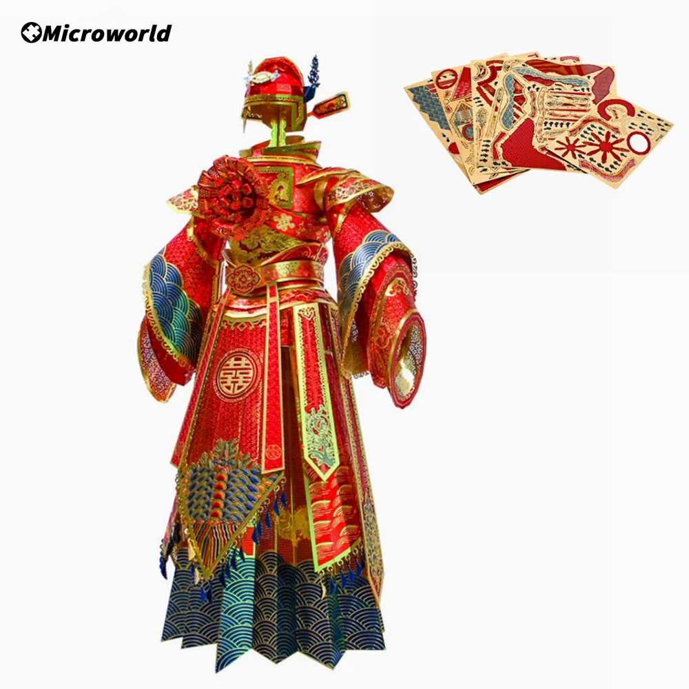 

Microworld 3D Metal Puzzle Games Traditional Chinese Bridegroom Wedding Dress Model Kits DIY Jigsaw Toys Gifts For Unisex Adult